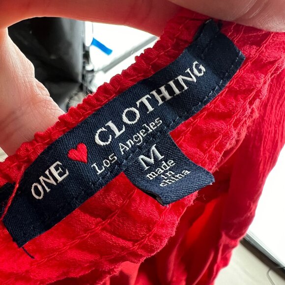 One Clothing V-Neck Sleeveless Romper Red Size Medium - Picture 8 of 10